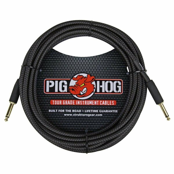 Ace Products Group Woven Jacket Tour Grade Instrument Cable, 20 ft. - Black Woven AC566646